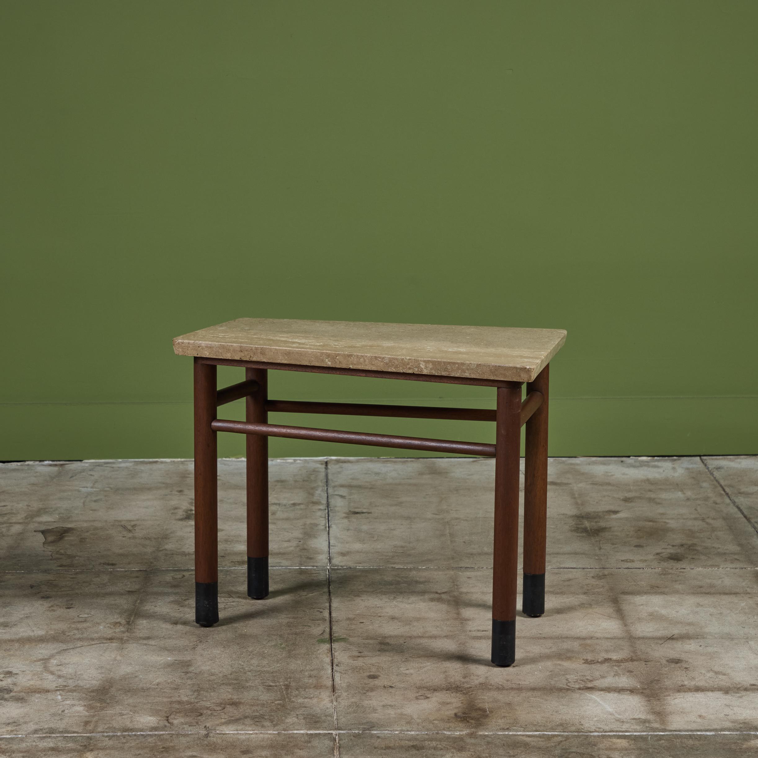 Mid-Century Modern Edward Wormley Marble Top Wedge Side Table for Dunbar For Sale