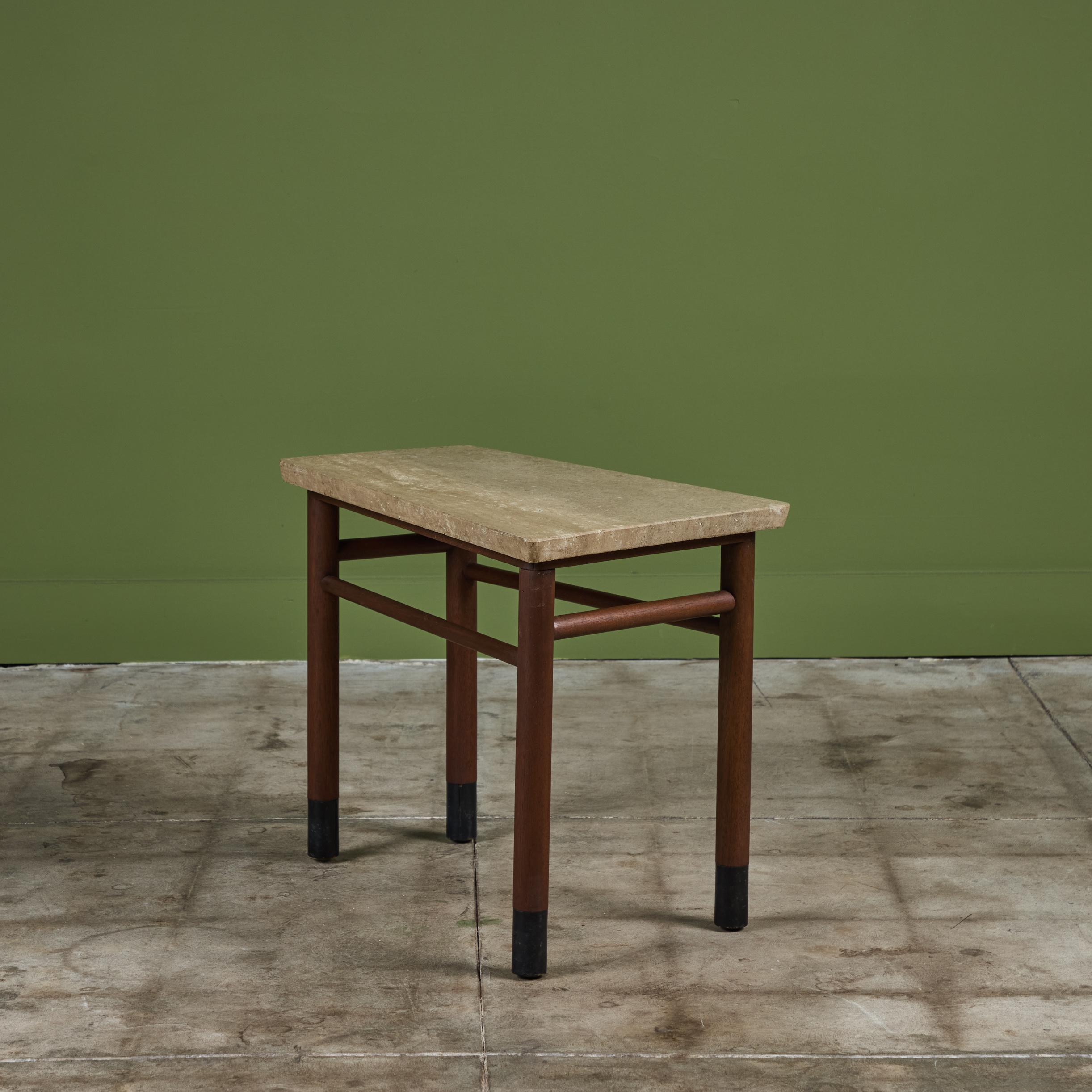 American Edward Wormley Marble Top Wedge Side Table for Dunbar For Sale