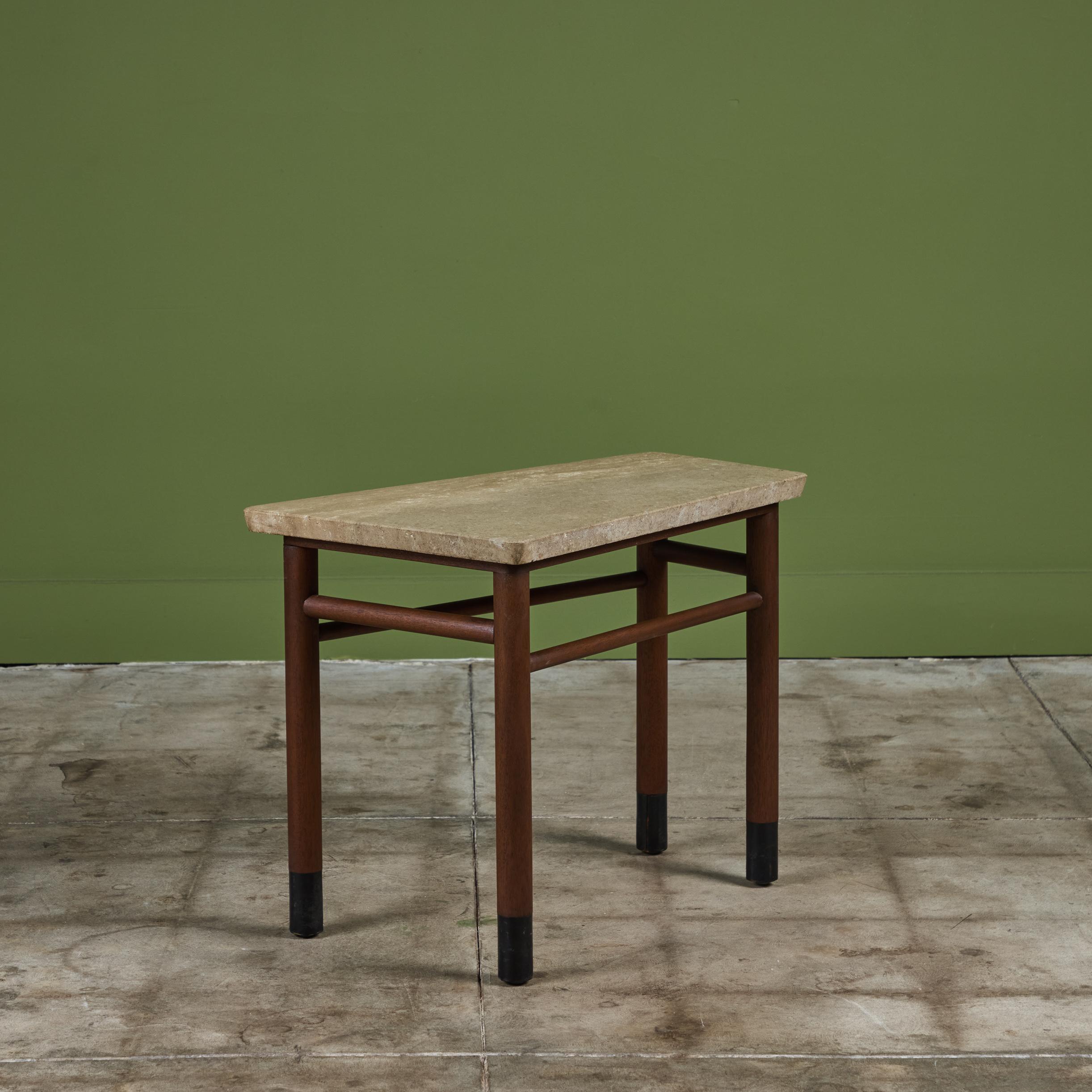 Mid-20th Century Edward Wormley Marble Top Wedge Side Table for Dunbar For Sale