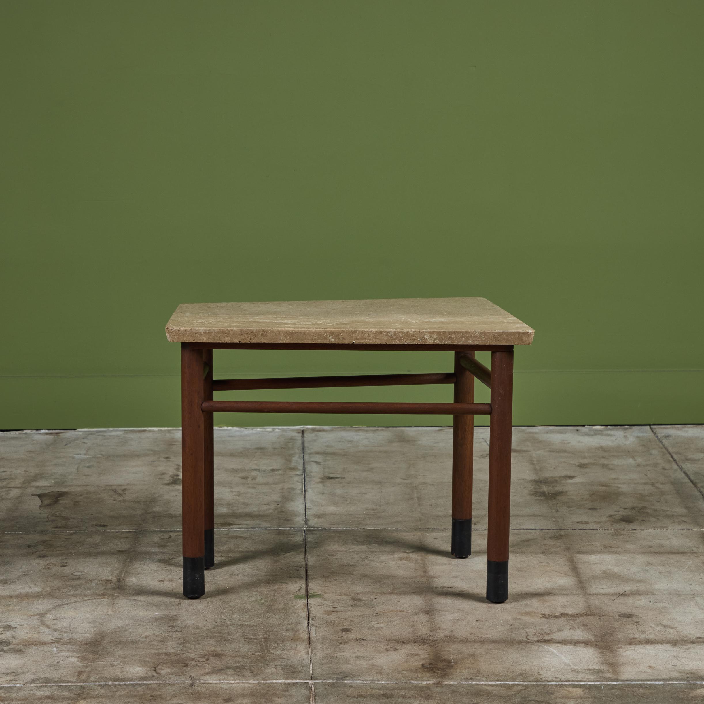 Edward Wormley Marble Top Wedge Side Table for Dunbar For Sale 1