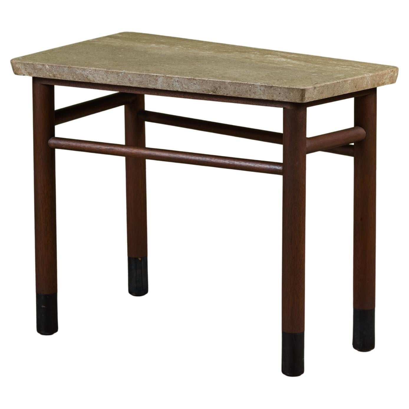 Tavolino a cuneo con piano in marmo di Edward Wormley per Dunbar