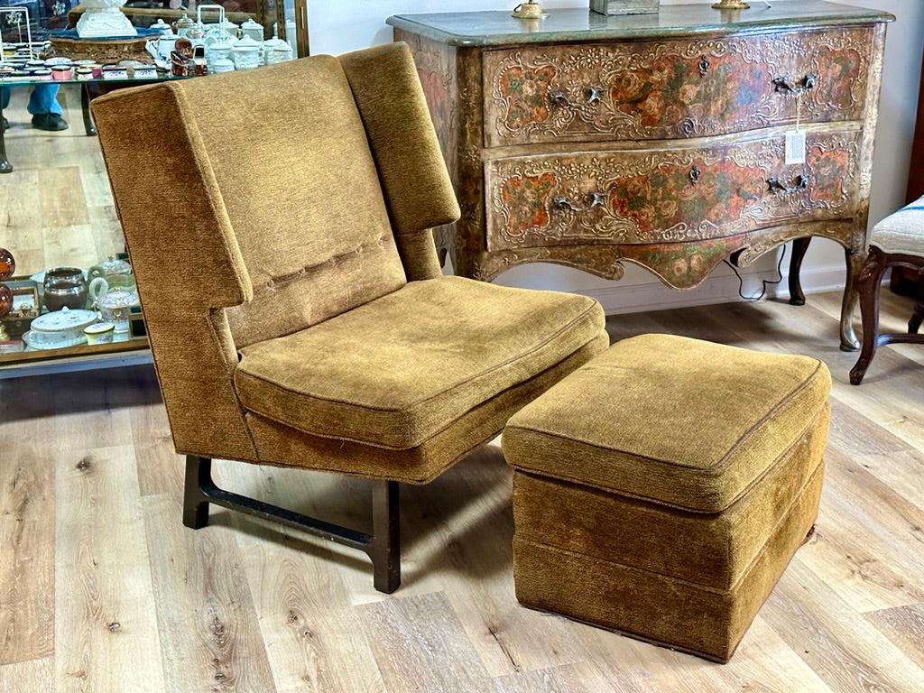 Edward Wormley (Oswego, IL, 1907- 1995). High back wing chair and ottoman for Dunbar. American, Mid-20th century. Original upholstery. 


Dimensions: Chair

Height 36