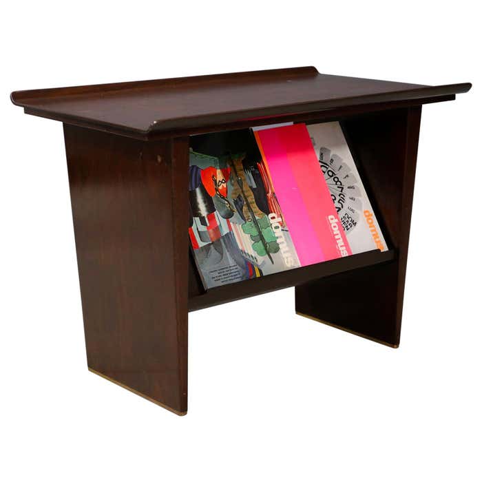 Edward Wormley Midcentury Magazine Rack for Dunbar in Brass and Wood ...