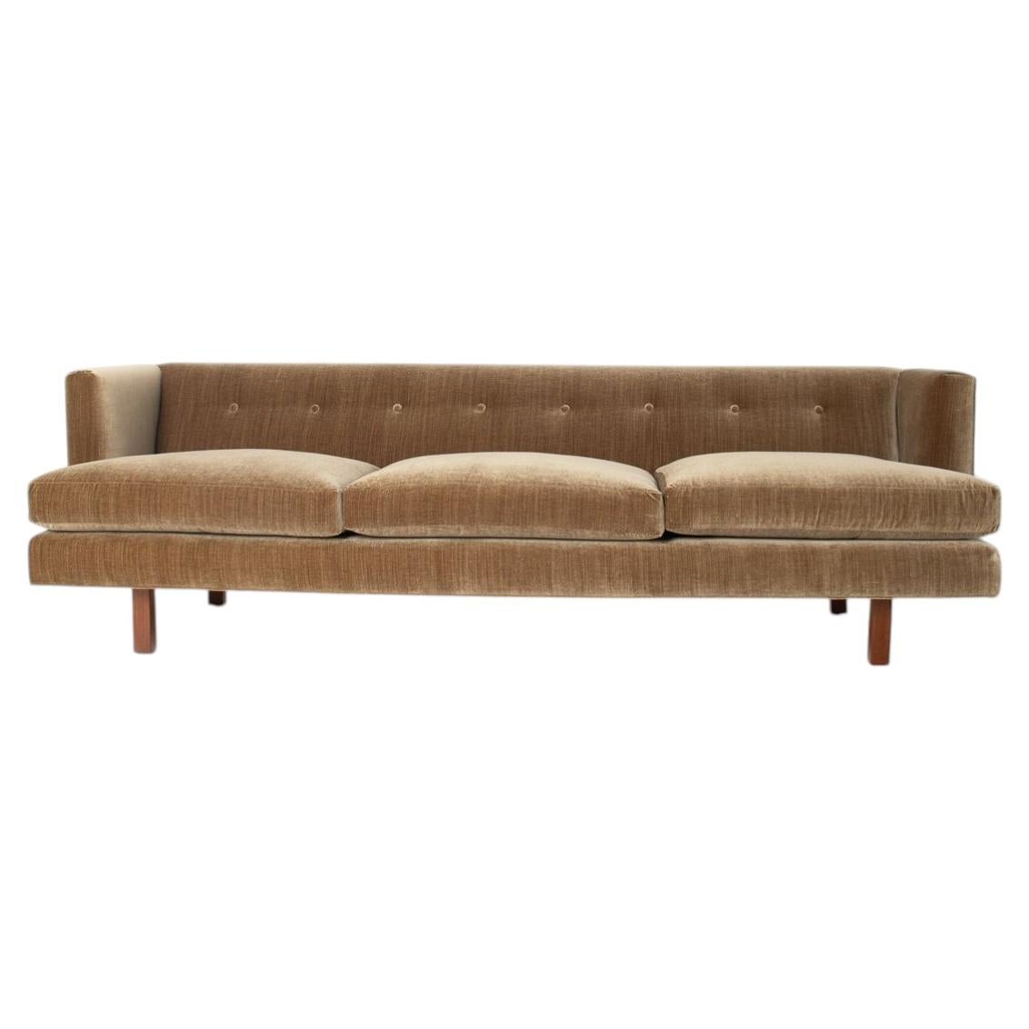 Edward Wormley Model 2410 Sofa for Dunbar, Velvet, Mid-Century Modern