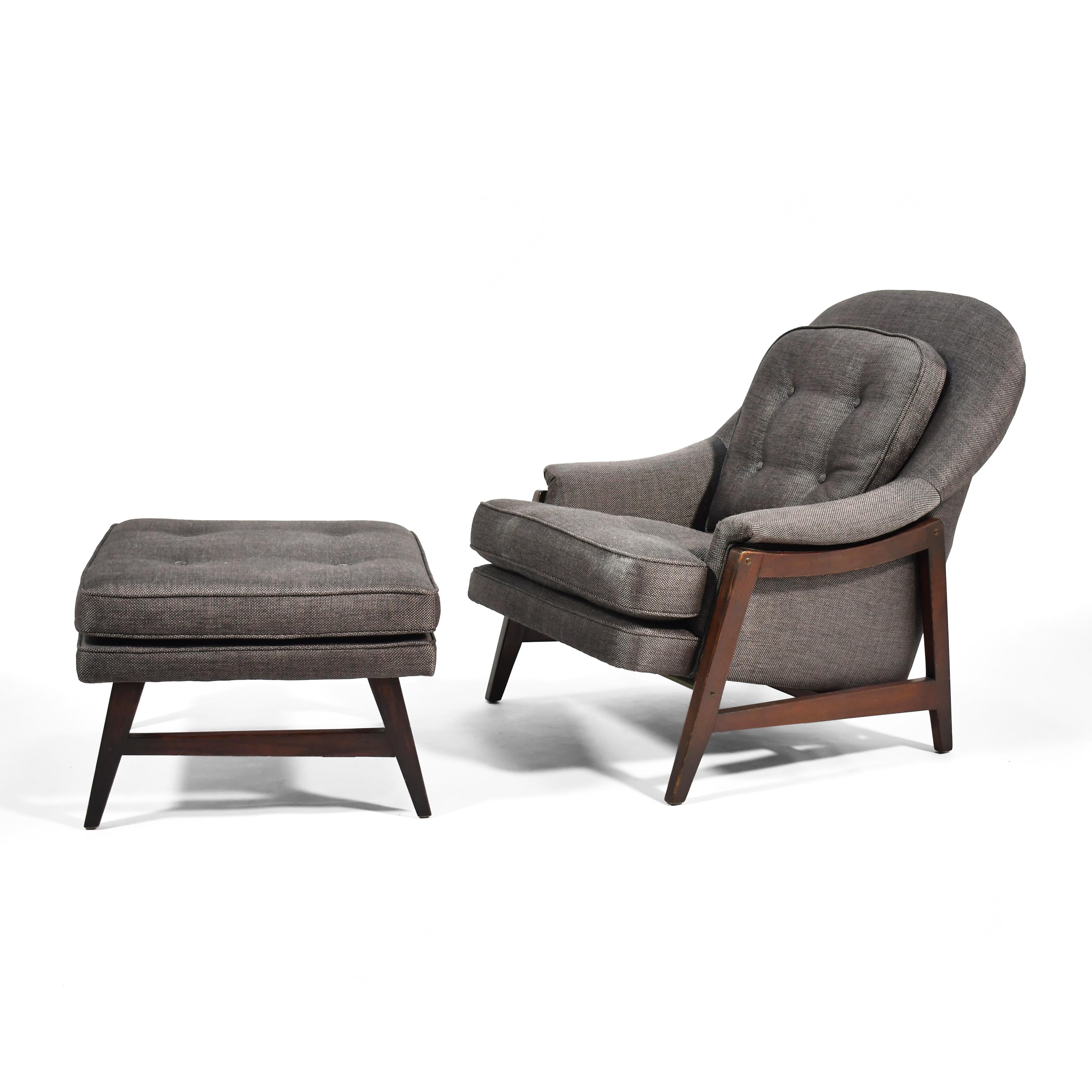 Mid-20th Century Edward Wormley Model 5701 Lounge Chair & Ottoman For Sale