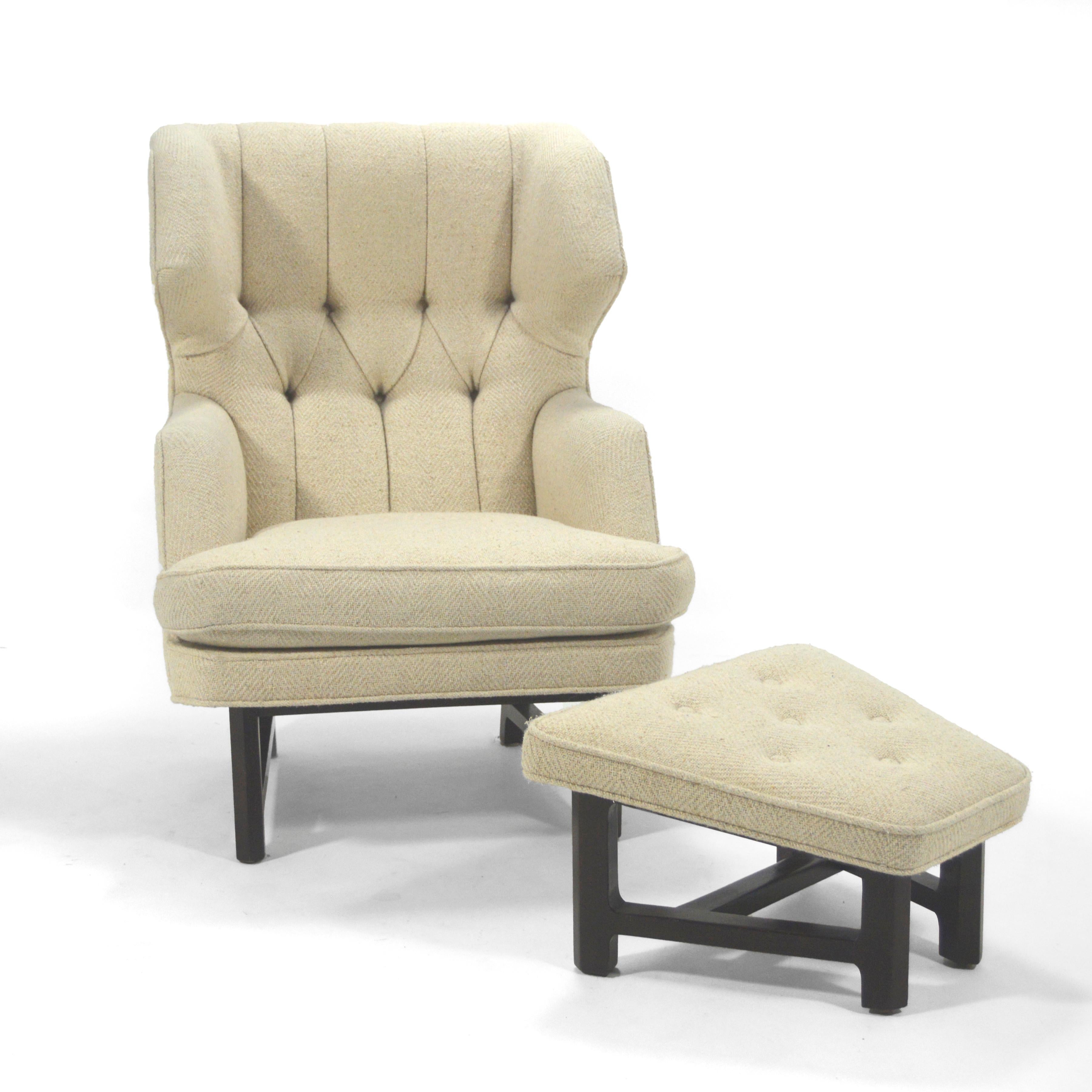 Mid-Century Modern Edward Wormley Model 5761 Janus Wingback Chair and Ottoman