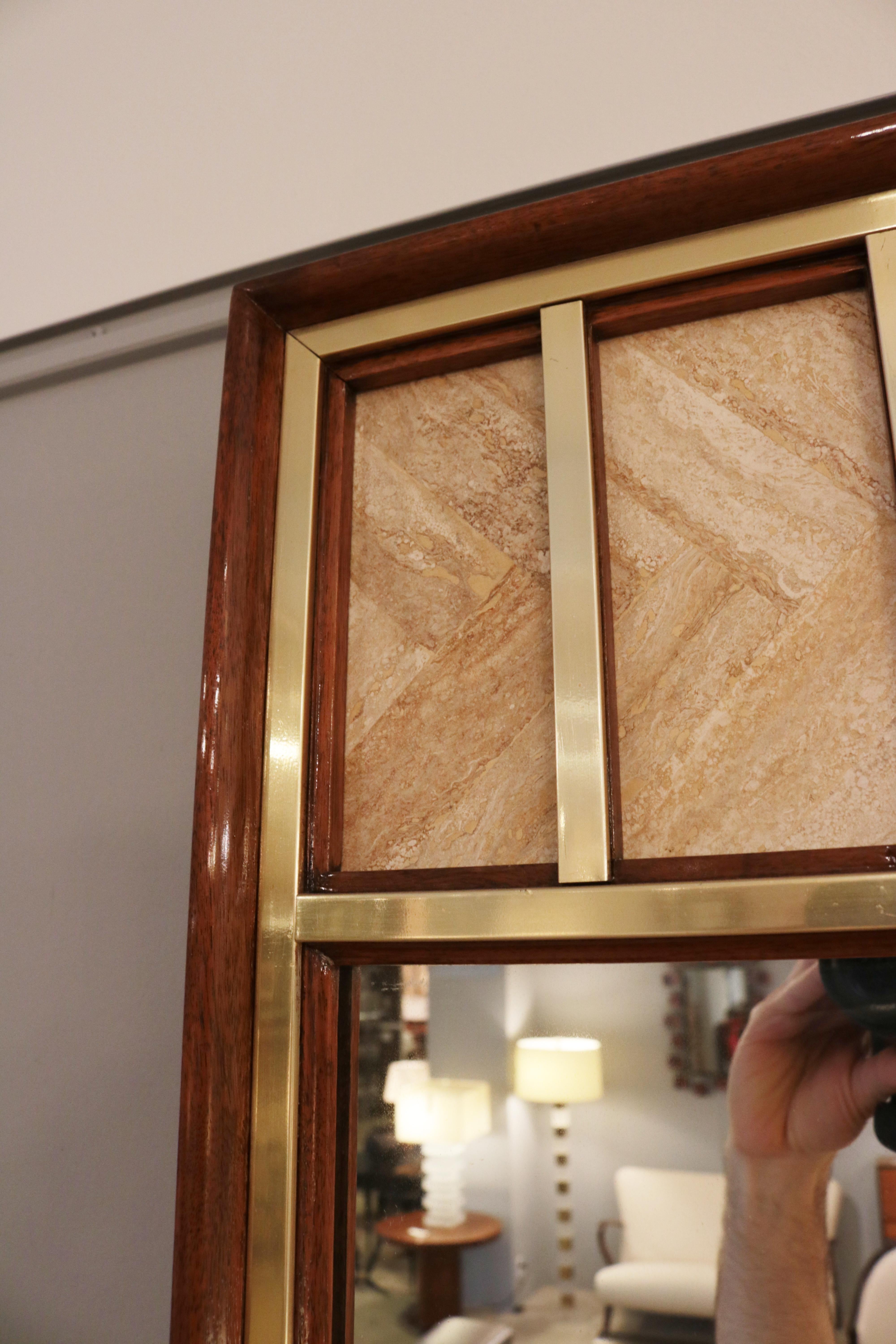 Mid-Century Modern Edward Wormley Modernist Wall Mirror For Sale