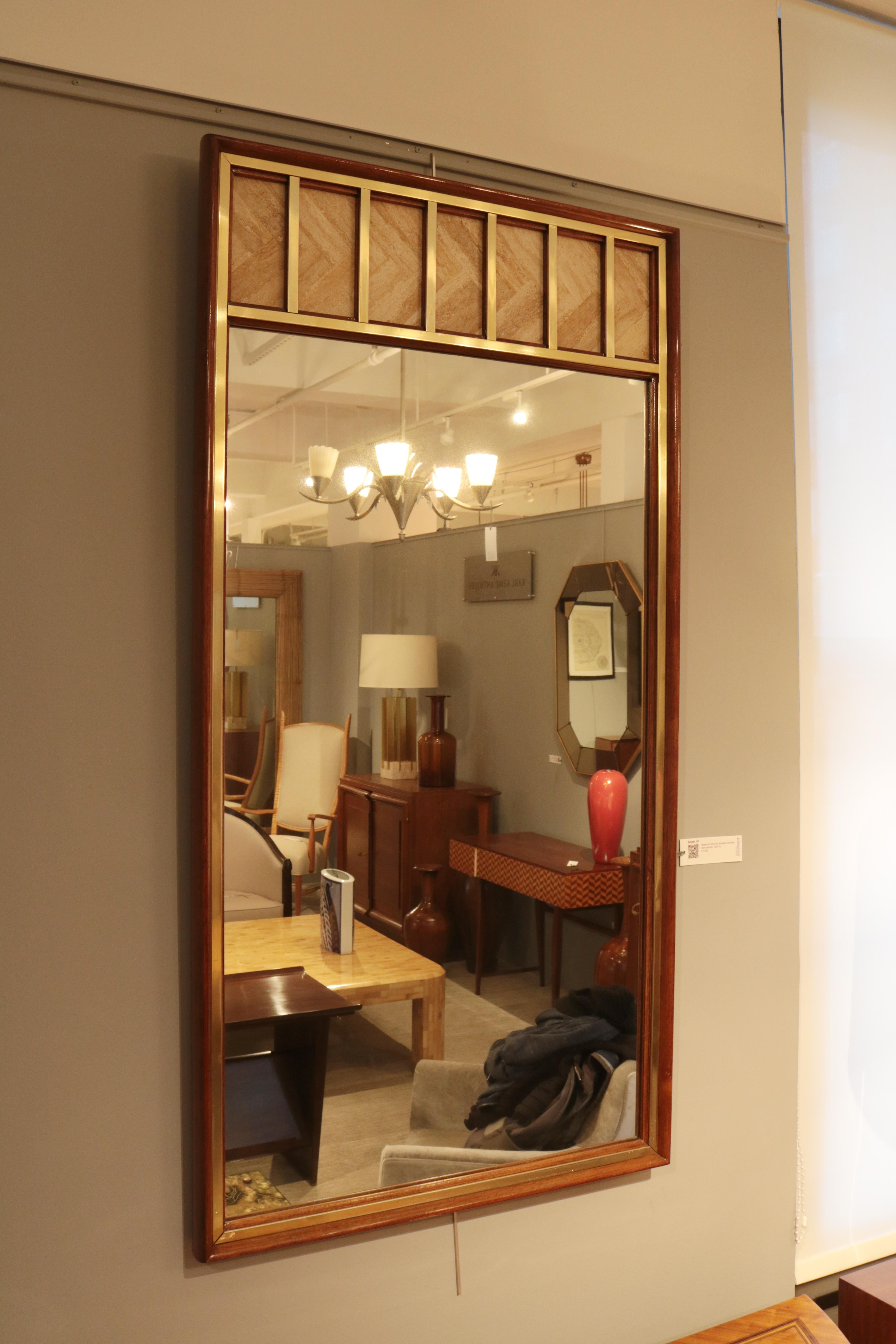 Edward Wormley Modernist Wall Mirror In Good Condition For Sale In New York, NY