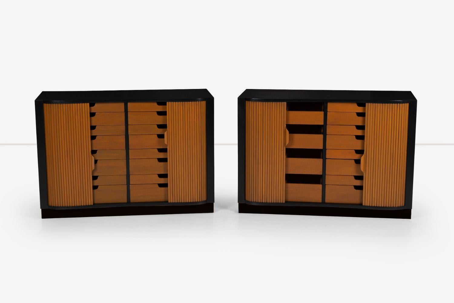 Mid-20th Century Edward Wormley Mr. and Mrs. Tambour Chests For Sale