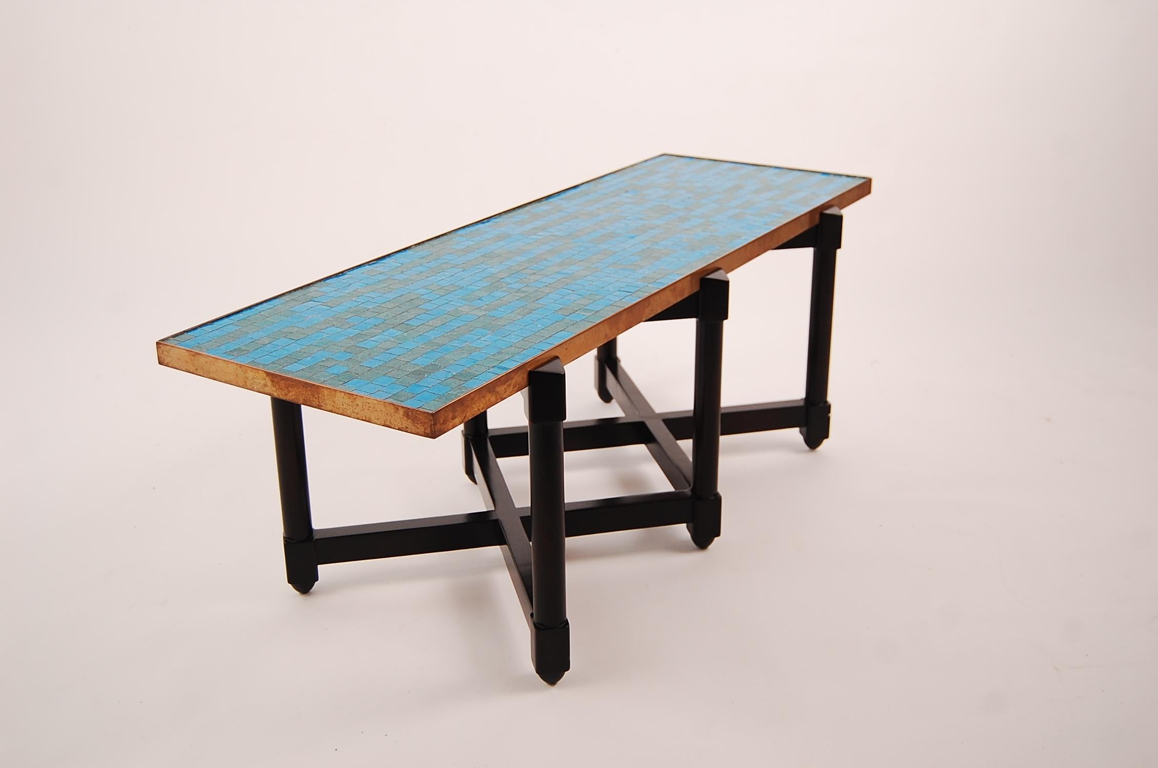 Mid-Century Modern Edward Wormley Murano Glass Top Coffee Table