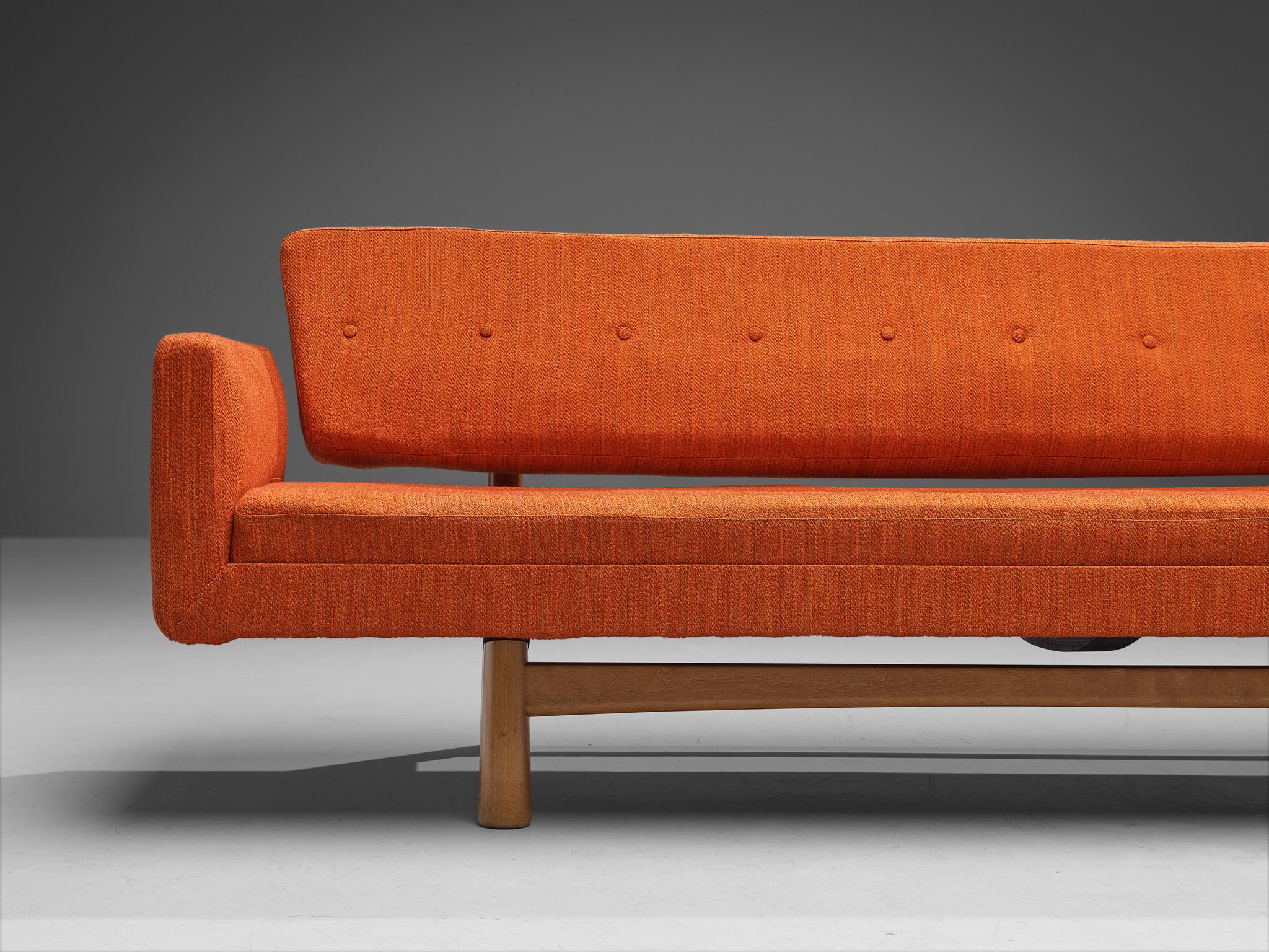 Sofa „New York“ von Edward Wormley mit orangefarbener Polsterung (Moderne der Mitte des Jahrhunderts) im Angebot