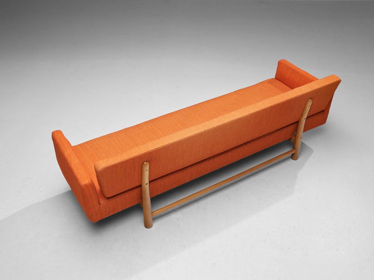 Edward Wormley 'New York' Sofa in Orange Upholstery For Sale 1