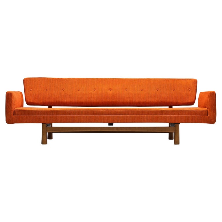Edward Wormley 'New York' Sofa in Orange Upholstery For Sale