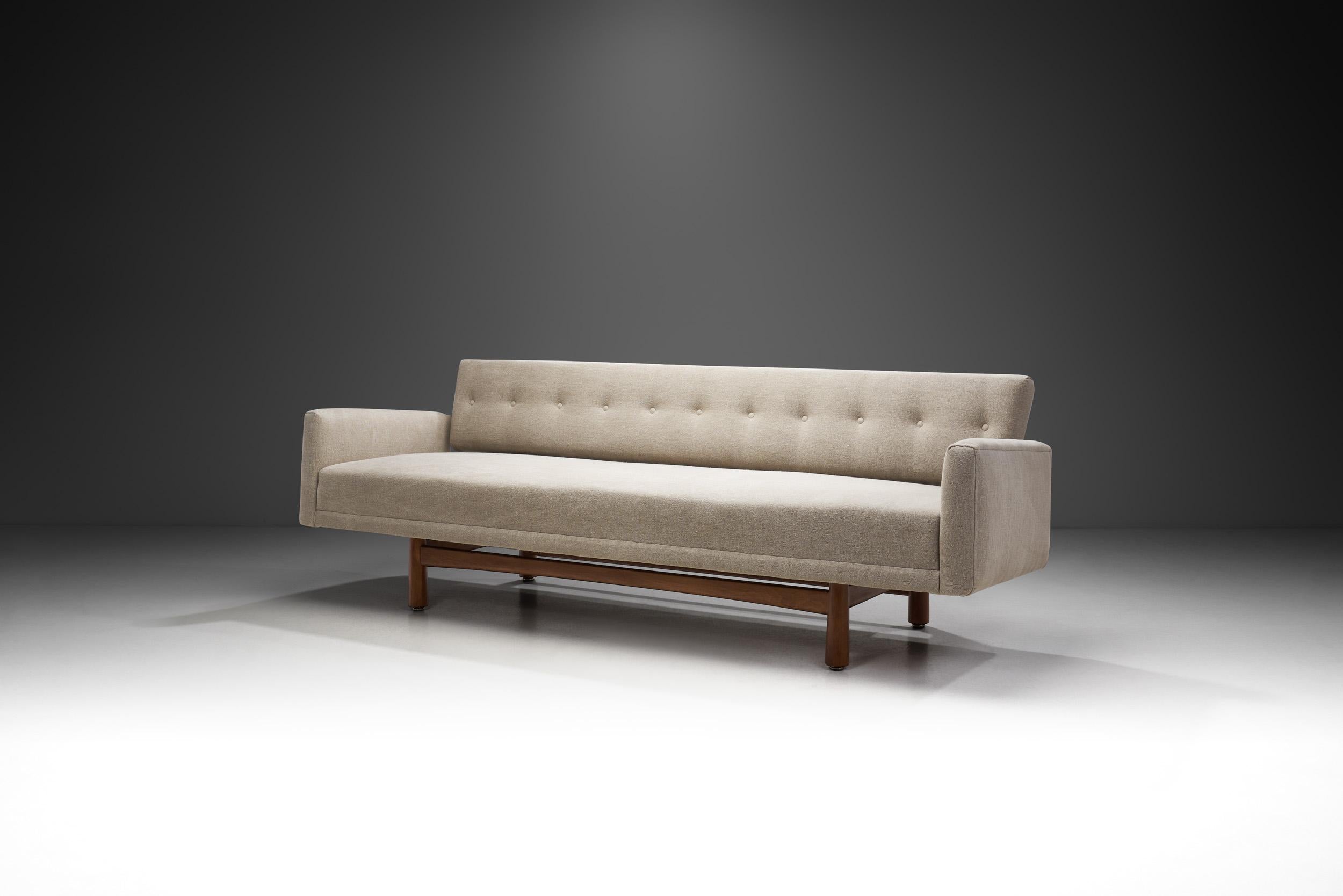 Edward Wormley took the best elements from classical, historical Scandinavian and other European furniture design and translated them into a Modern vernacular. The result was furniture like this exceptional “New York” sofa: sophisticated, stylish,