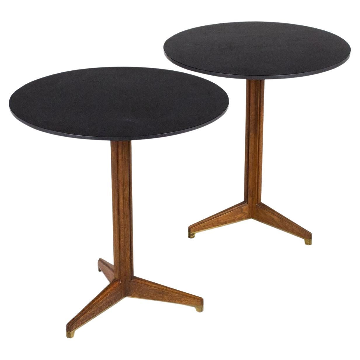 Edward Wormley Occasional Tables for Dunbar Janus Series Slate & Mahogany Pair