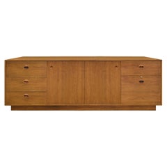 Used Edward Wormley Office Credenza with File Drawer in Walnut 1960s 'Signed'