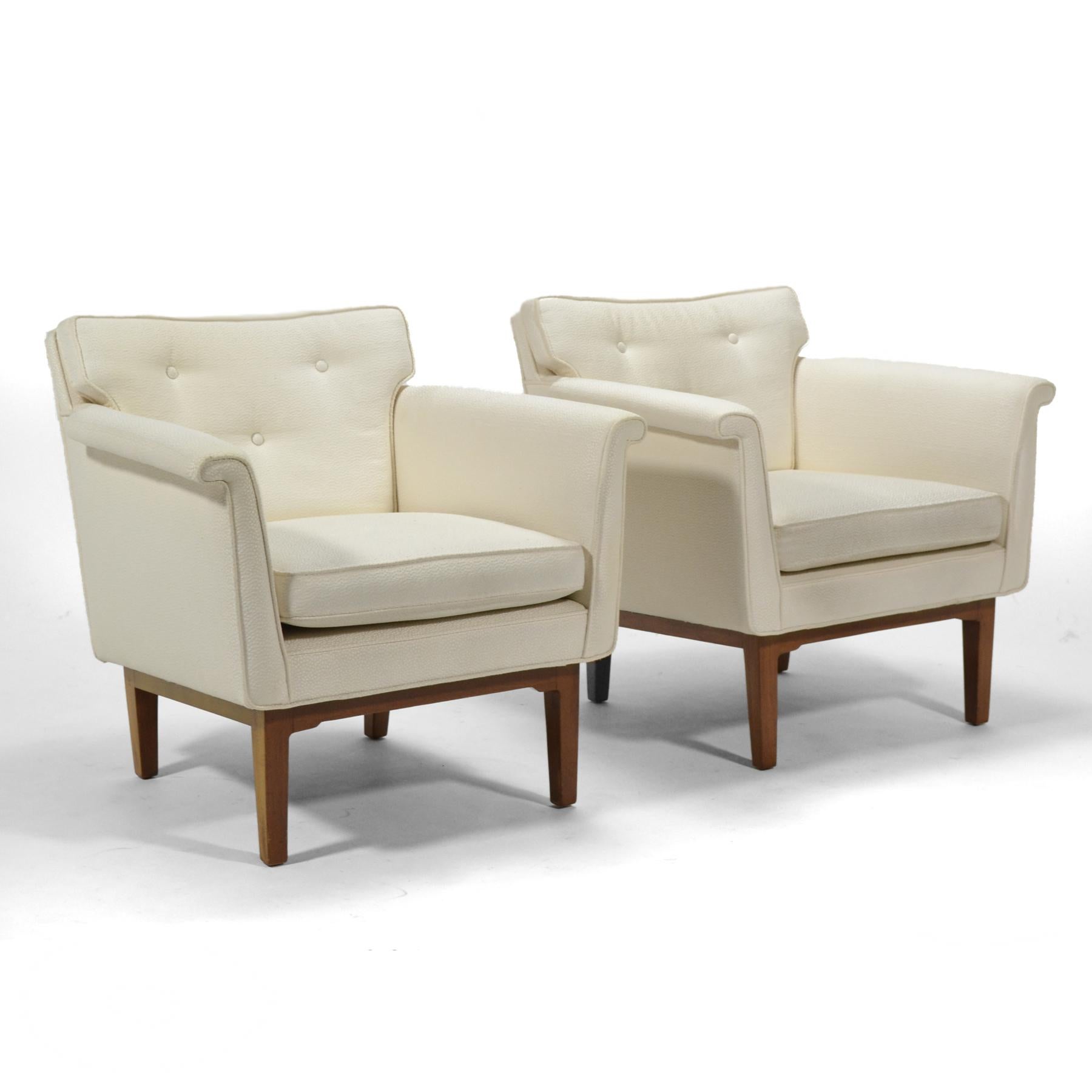 This lovely pair of 1950s Wormley model 5706 club chairs have wonderful, subtle details. 

Also available are a pair of loveseats of the same design.