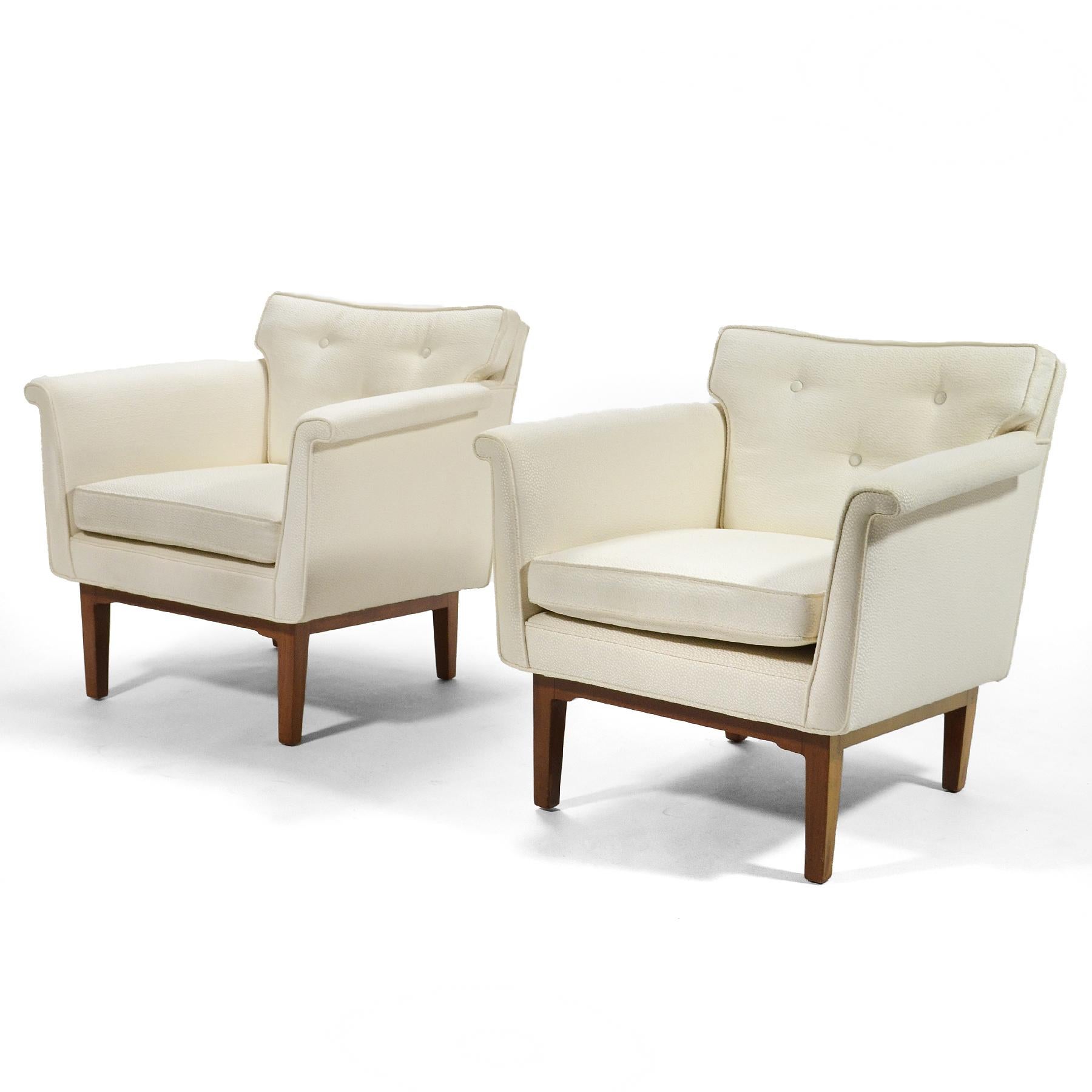 American Edward Wormley Pair of Lounge Chairs by Dunbar