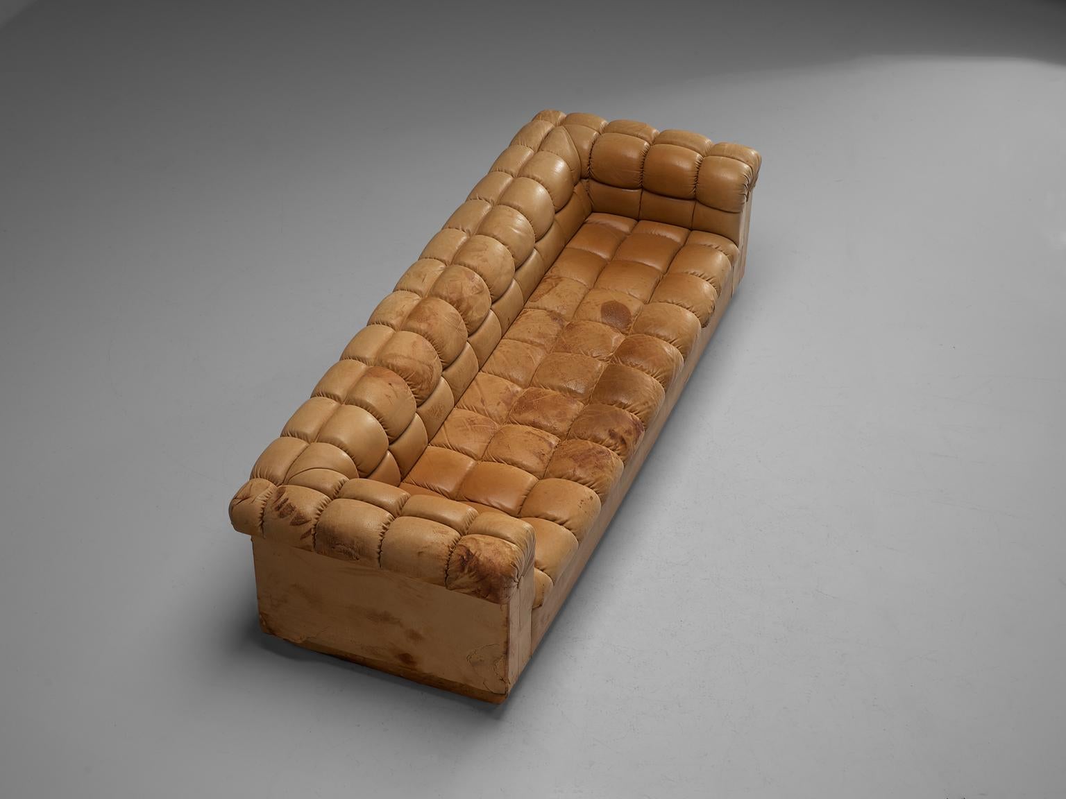 American Edward Wormley 'Party' Sofa in Cognac Leather