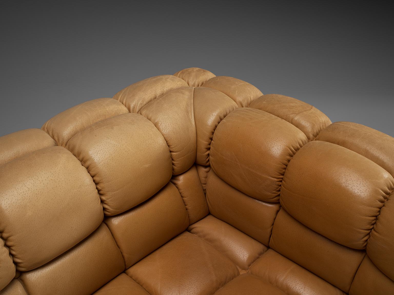 Edward Wormley 'Party' Sofa in Cognac Leather 1