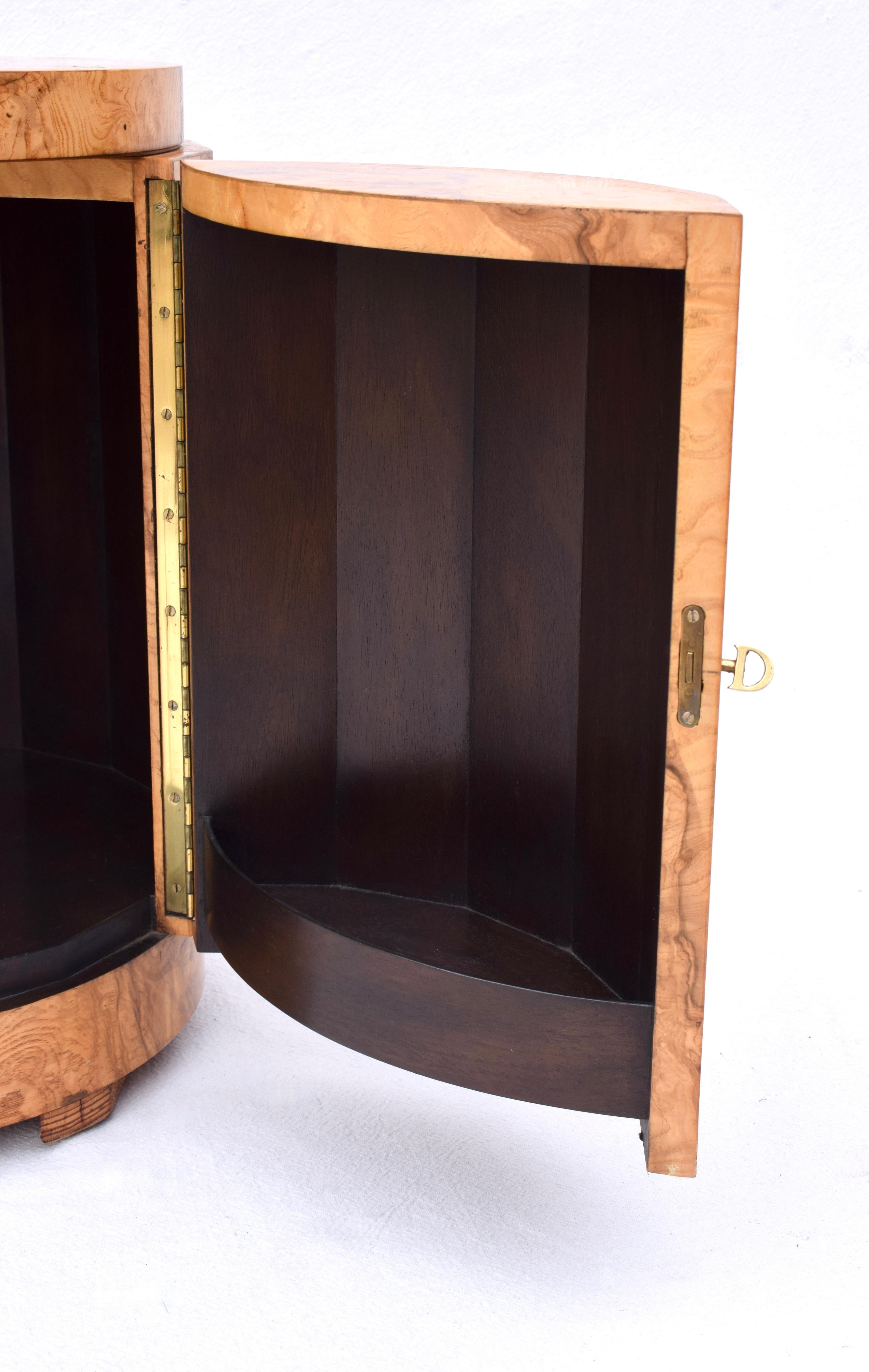 Edward Wormley Pedestal Bar Cabinet in Olive Burl Model 6302d For Sale 1