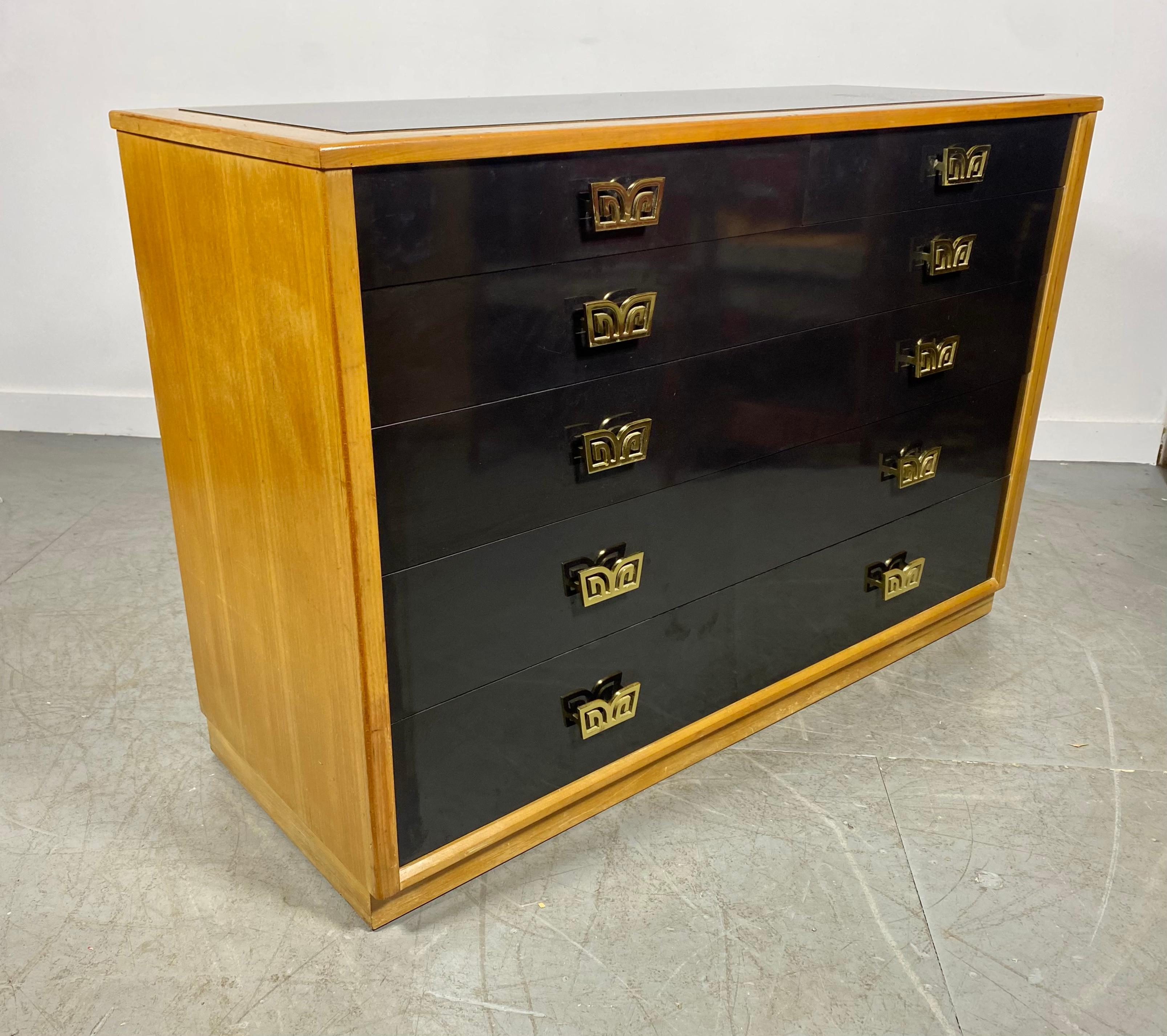 20th Century  Edward Wormley Precedent Dresser for Drexel, stunning custom hardware / finish For Sale