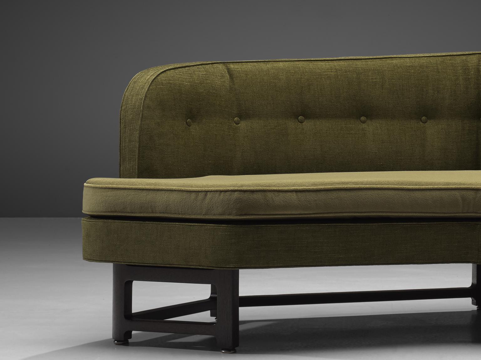 Edward Wormley Reupholstered 'Janus' Sofa with Green Upholstery In Excellent Condition In Waalwijk, NL