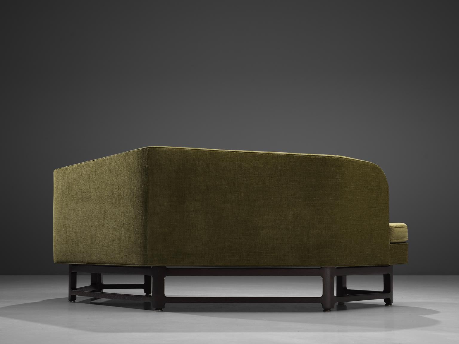 Mid-20th Century Edward Wormley Reupholstered 'Janus' Sofa with Green Upholstery