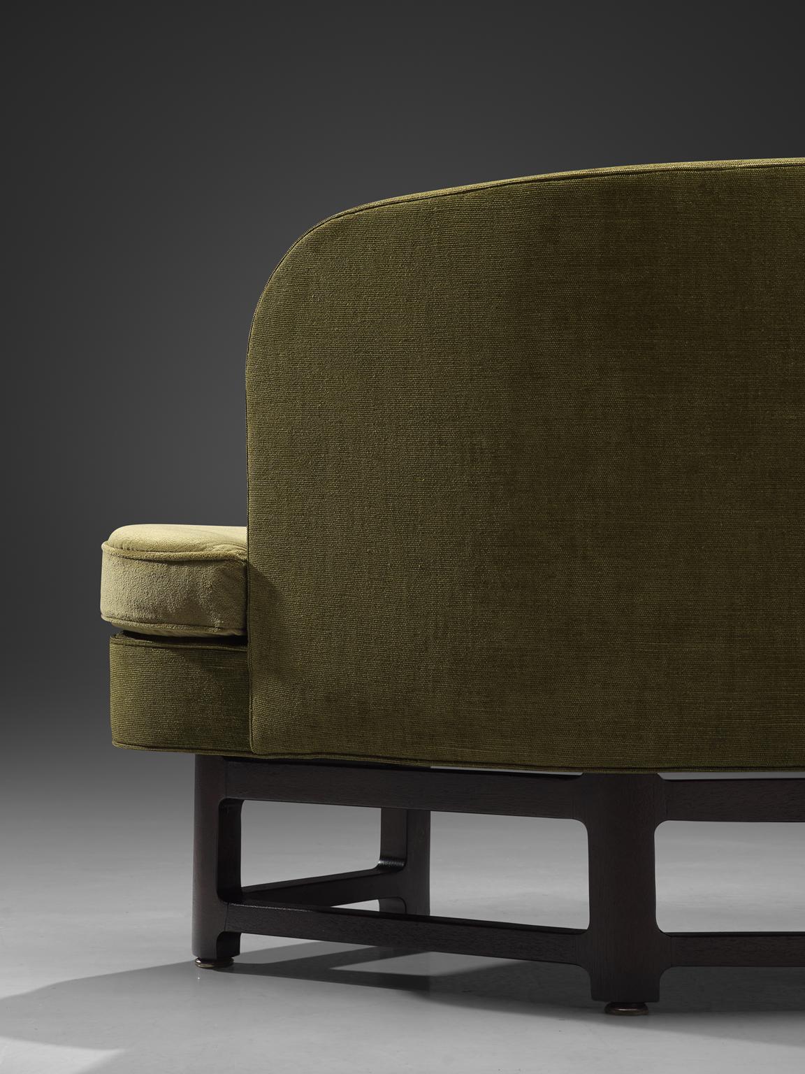 Fabric Edward Wormley Reupholstered 'Janus' Sofa with Green Upholstery
