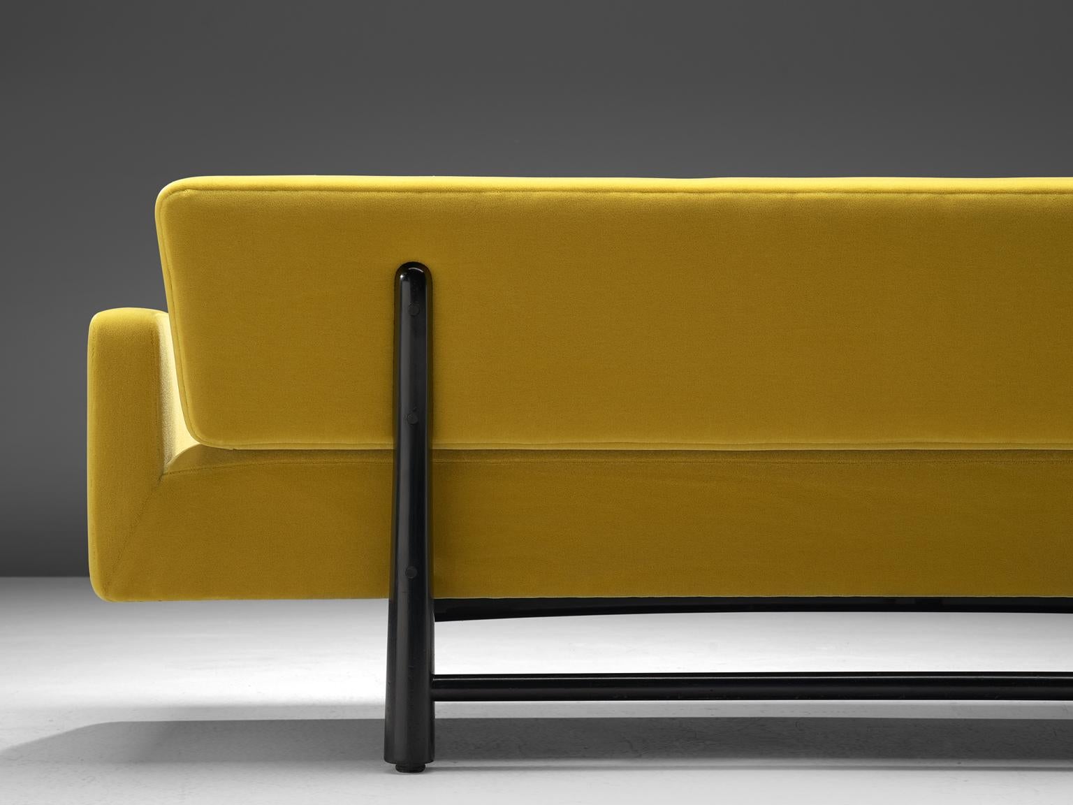 Edward Wormley Reupholstered Yellow Sofa Model 5316 1