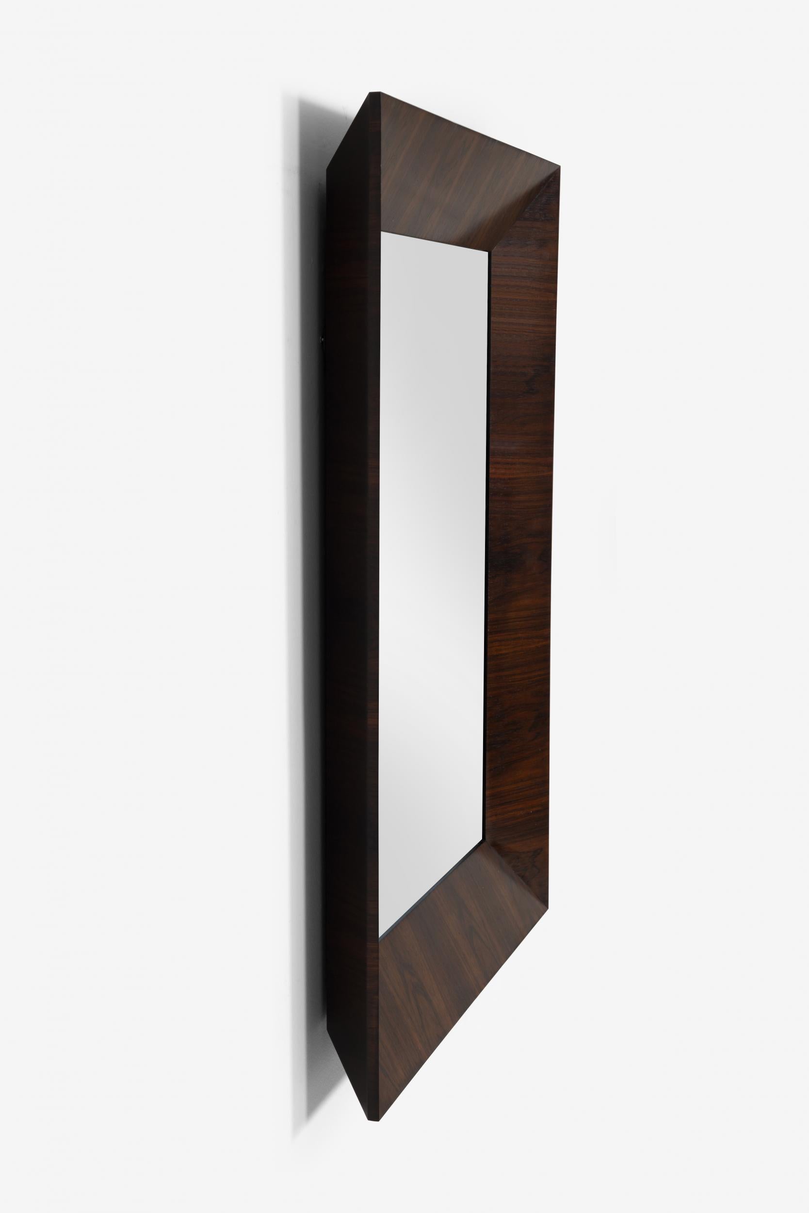 Lacquered Edward Wormley Rosewood Mirror