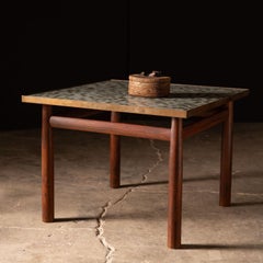 Mesa auxiliar Edward Wormley de palisandro para Dunbar con tapa de azulejos de cristal de Murano