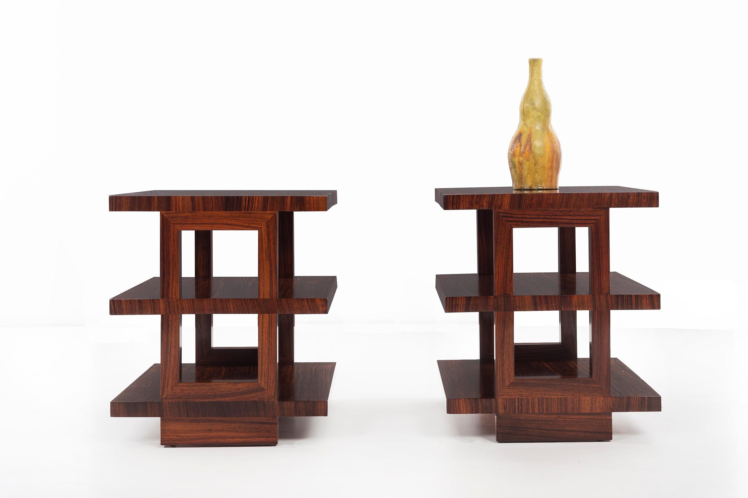 Edward Wormley Rosewood Tri-Tier Side Tables 2