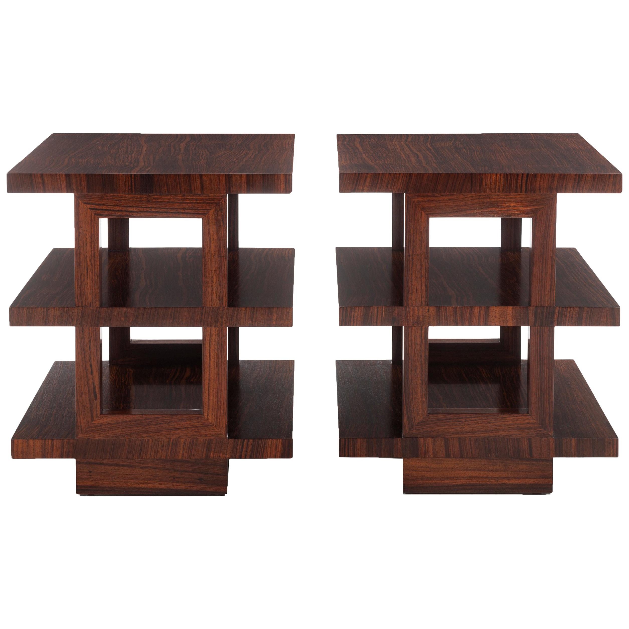 Edward Wormley Rosewood Tri-Tier Side Tables