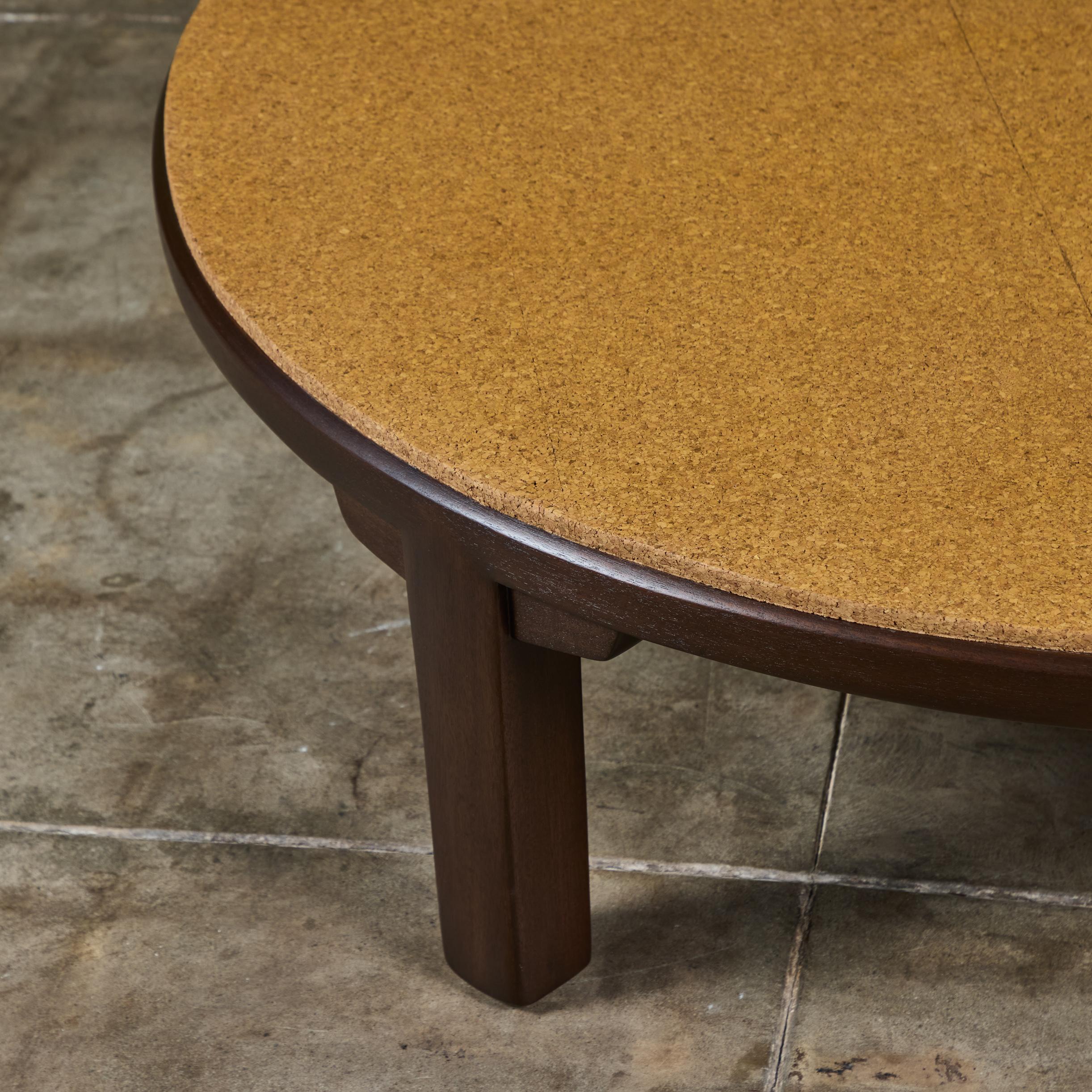 Edward Wormley Round Cork Top Coffee Table for Dunbar For Sale 3
