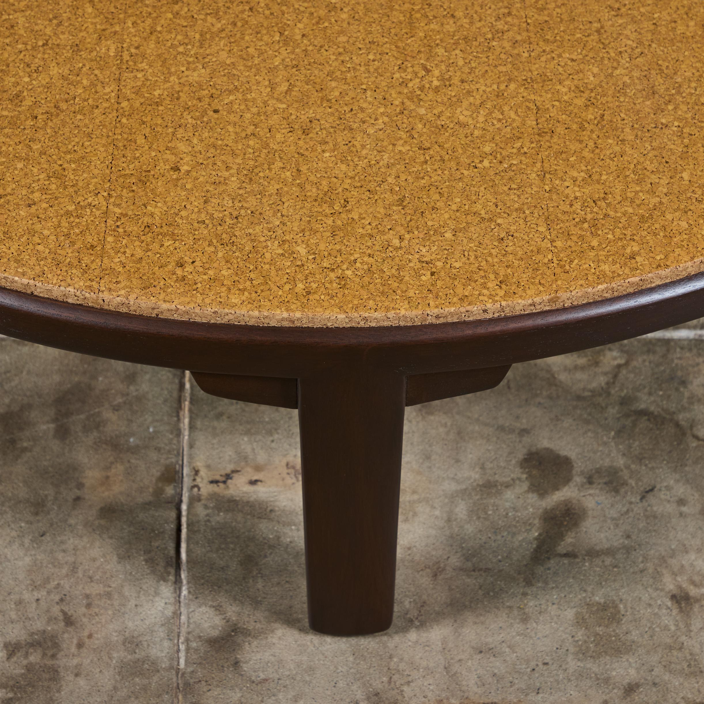 Edward Wormley Round Cork Top Coffee Table for Dunbar For Sale 2