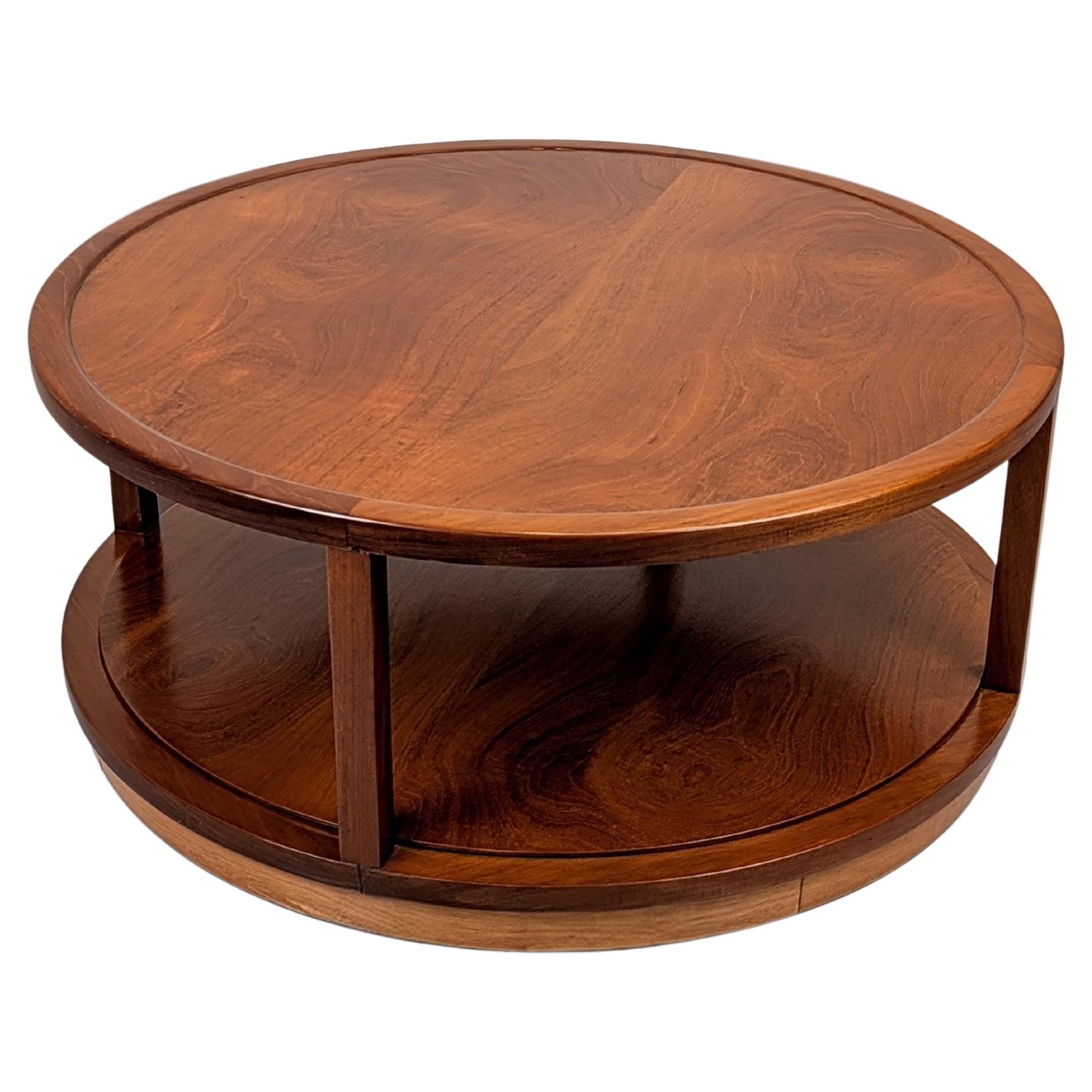 Edward Wormley Table basse ronde à deux niveaux en noyer pour Dunbar en vente