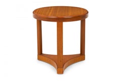 Edward Wormley Round Wooden Side Table, Mid-Century Modern, USA, 21"