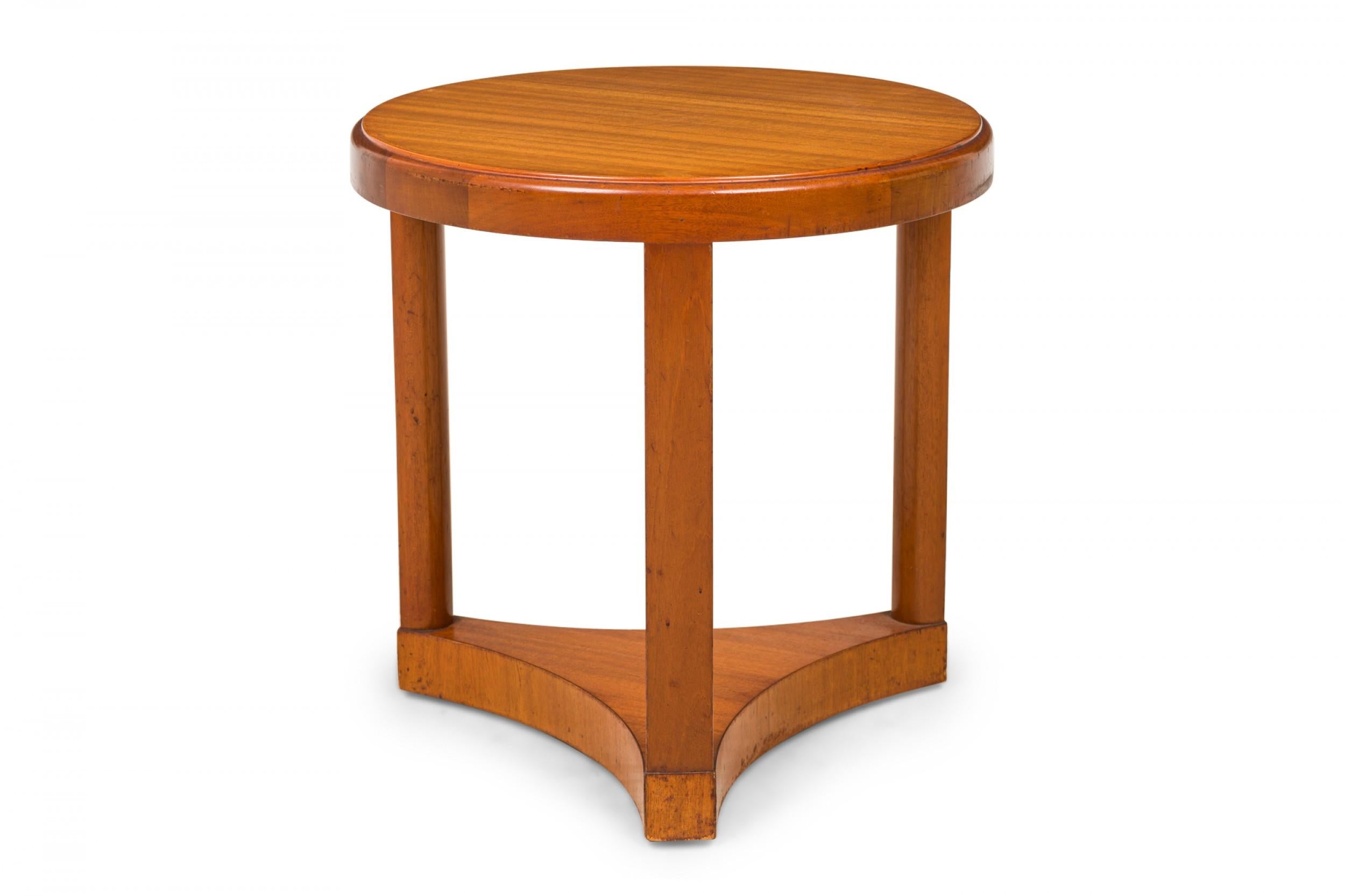 American Edward Wormley Round Wooden End / Side Table For Sale