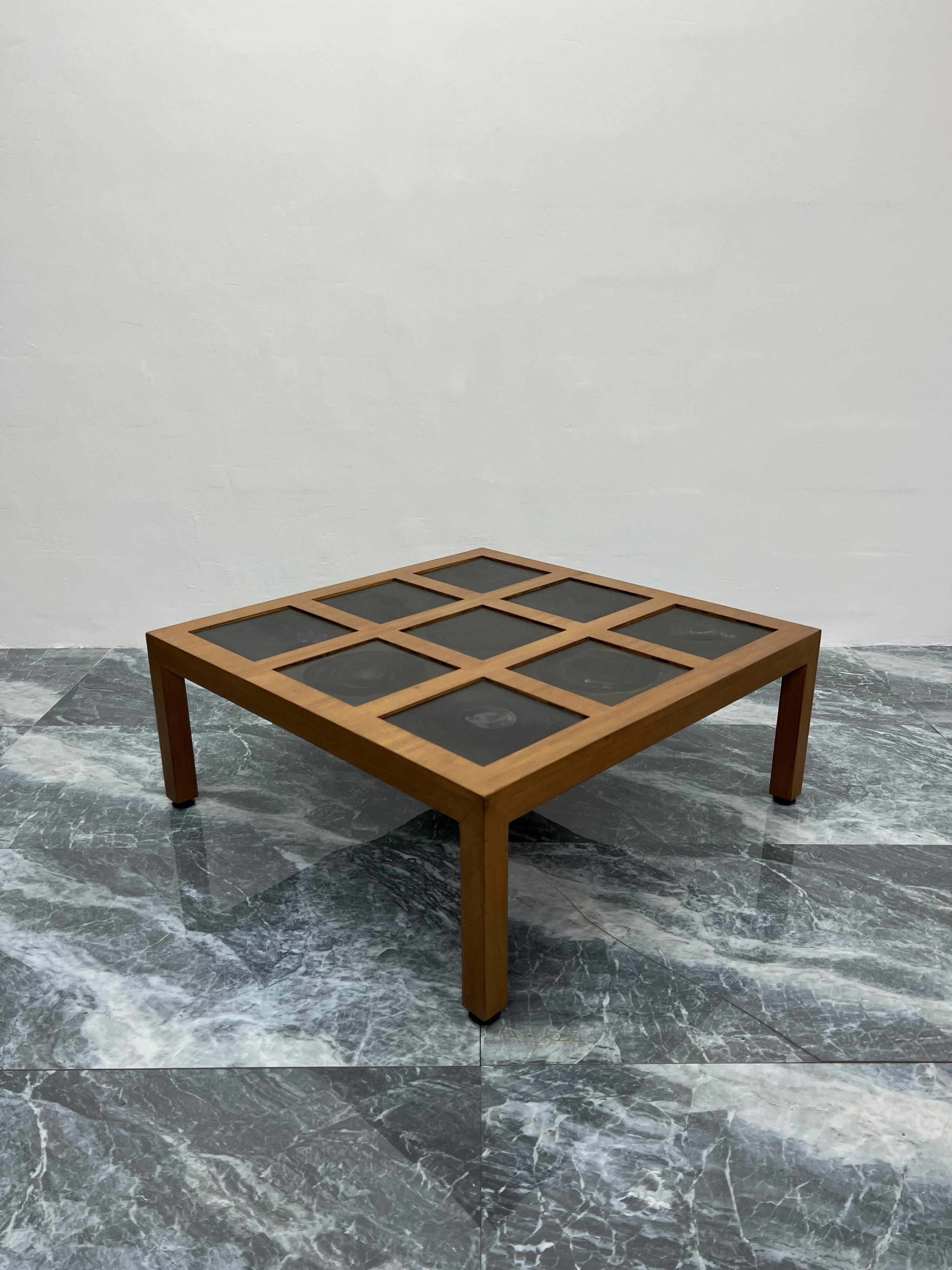 American Edward Wormley Sandalwood and Blackened Steel Coffee Table for Dunbar, 1950s For Sale