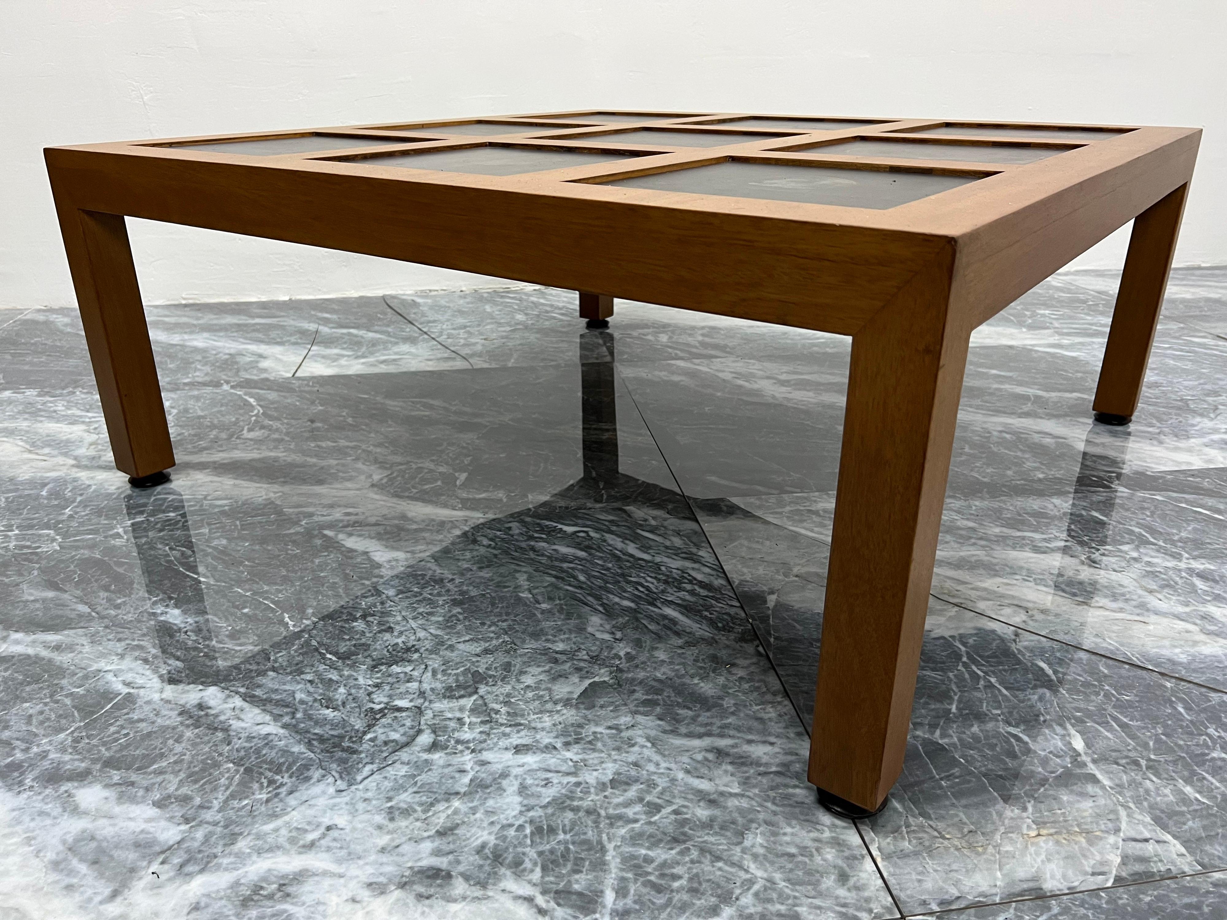 Edward Wormley Sandalwood and Blackened Steel Coffee Table for Dunbar, 1950s In Good Condition For Sale In Miami, FL