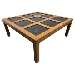 Edward Wormley Sandalwood and Blackened Steel Coffee Table for Dunbar, 1950s