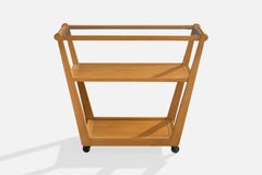 Edward Wormley, chariot de service, Wood, verre, métal, États-Unis, années 1950