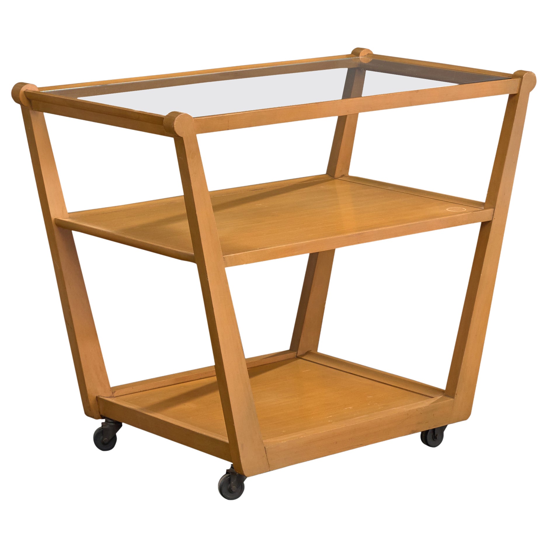 Edward Wormley, Serving Cart, Wood, Glass, Metal, USA, 1950s