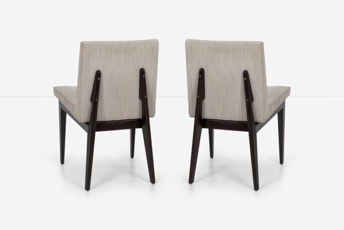 Appliqué Edward Wormley Set of 12 Bracket Back Dining Chairs For Sale