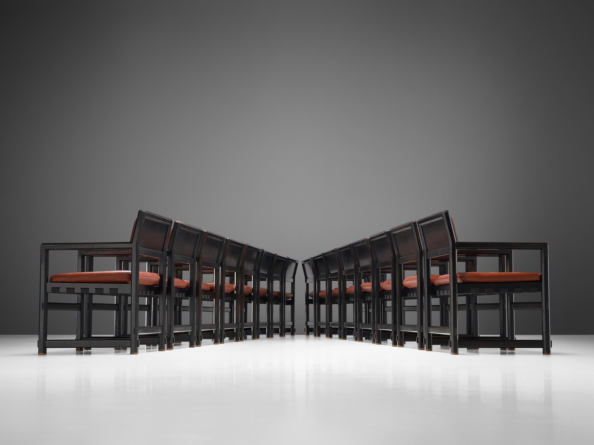 Edward Wormley Set of Sixteen Dining Chairs for Mobilier Universel In Good Condition In Waalwijk, NL