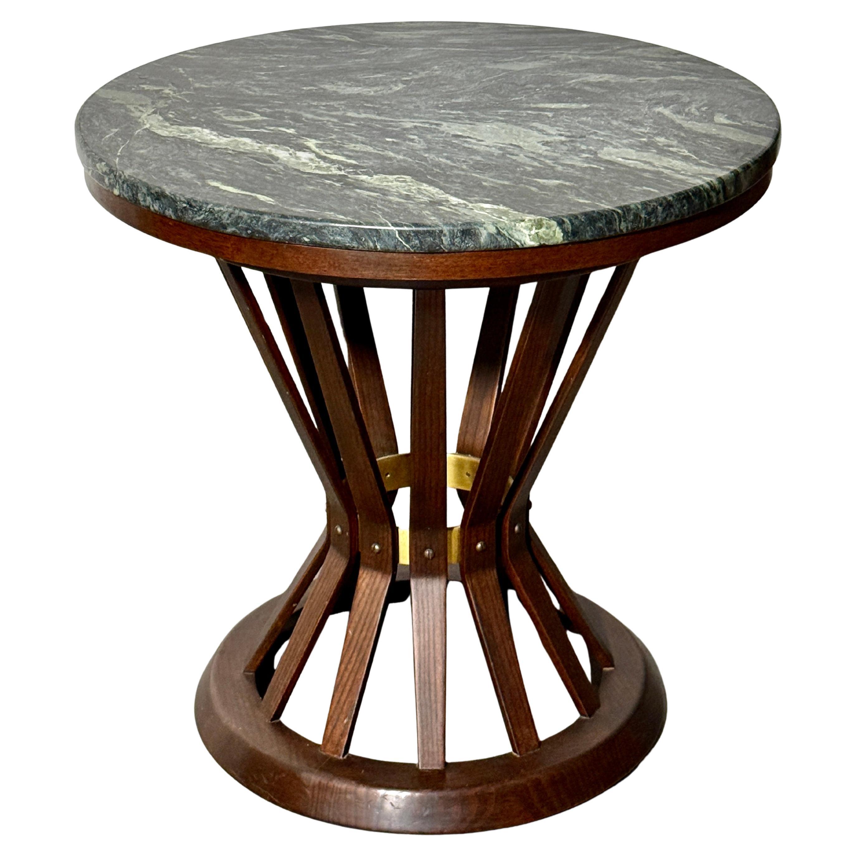 Edward Wormley Sheaf of Wheat Side Table with Green Marble Dunbar 1950s