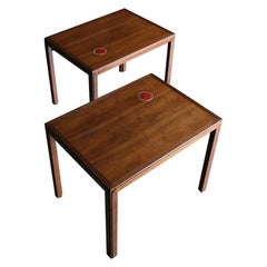 Edward Wormley Side Tables for Dunbar with Natzler Tiles, circa 1955