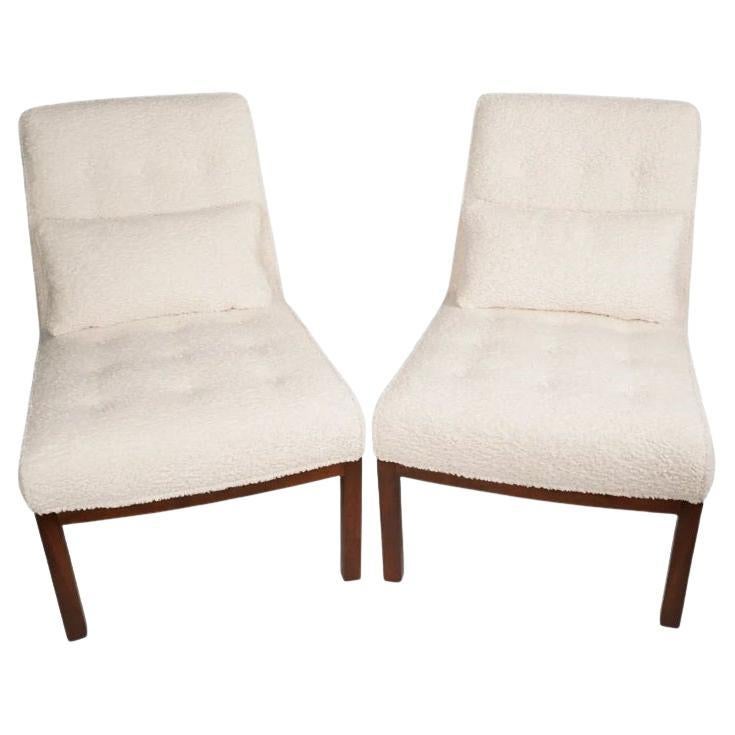 Edward Wormley Slipper Lounge Chairs, Pair