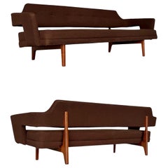 Edward Wormley Sofa - Dunbar Model 486 - Walnut Bracket Back Mid Century Modern